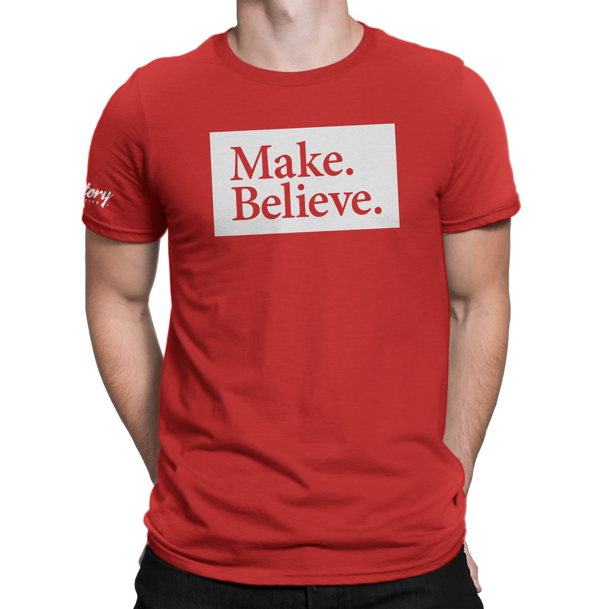 Make. Believe. — Men's T-Shirt (Red)